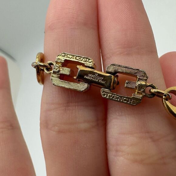 Givenchy Vintage Bracelet Gold Tone Anchor Chain - Picture 7 of 9
